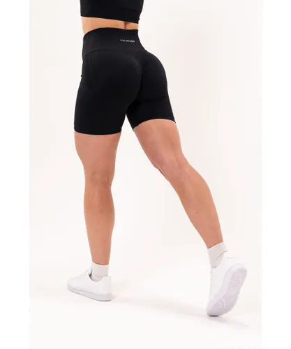 V3 Apparel Womens Tempo Seamless Scrunch Shorts - Black Polyamide