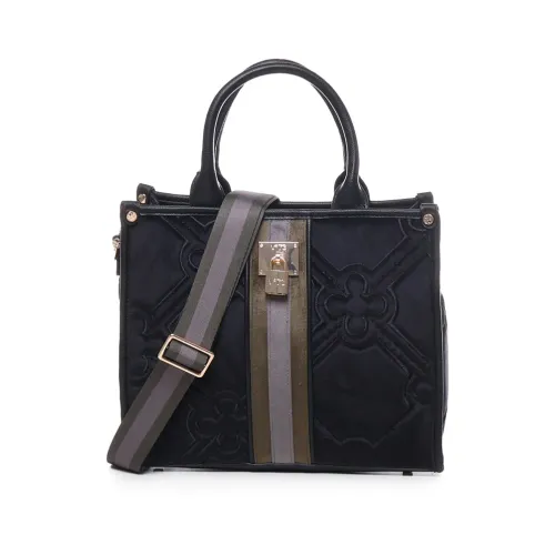 V73 , Black Bags with Gold Details ,Black female, Sizes: ONE SIZE