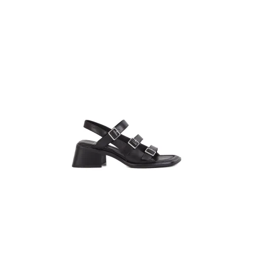 Vagabond Shoemakers , Black Leather Buckle Sandals ,Black female, Sizes: