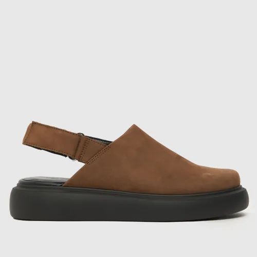Vagabond Shoemakers Blenda Closed toe Mule Sandals in Dark Brown