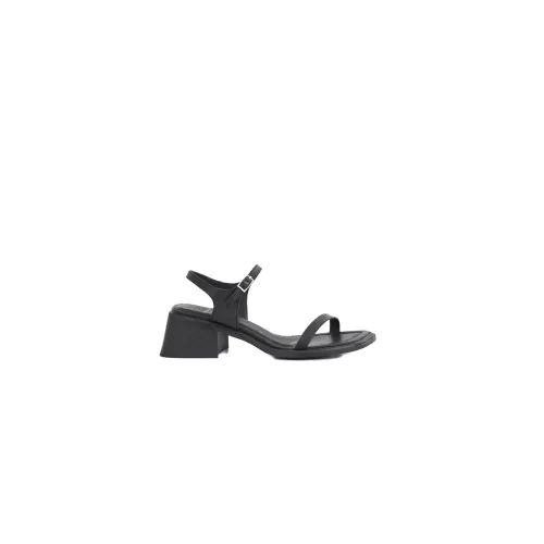 Vagabond Shoemakers , Modern Mid-Heel Leather Sandals - Black ,Black female, Sizes: