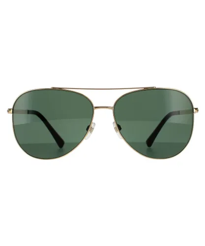 Valentino Aviator Womens Gold Green Sunglasses Metal - One