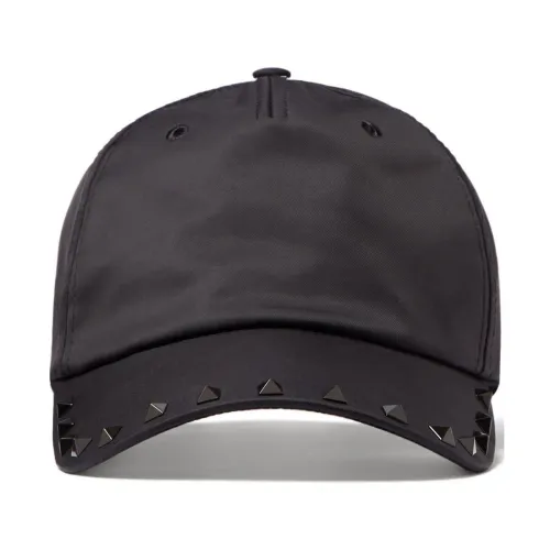 Valentino , Black Stud Cap with Rockstud Embellishment ,Black unisex, Sizes: