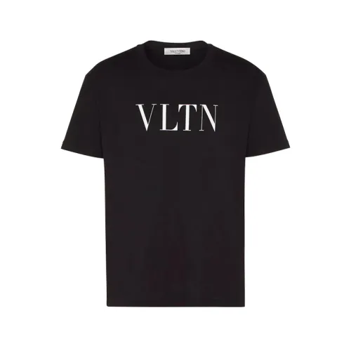 Valentino , Black Vltn Print Cotton T-Shirt ,Black male, Sizes: