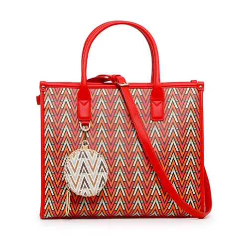 Valentino by Mario Valentino , Polyurethane Handbag with Zip Fastening ,Red female, Sizes: ONE SIZE