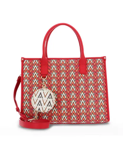 Valentino By Mario WoMens Zip Fastening Woman Shopping Bag with Removable Shoulder Strap in Red Pu - One Size