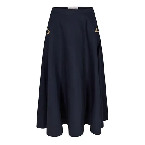 VALENTINO Crepe Couture Midi Skirt - Blue