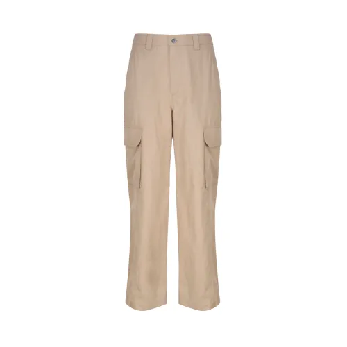 Valentino Garavani , Beige Cotton Trousers with Cargo Pockets ,Beige male, Sizes: