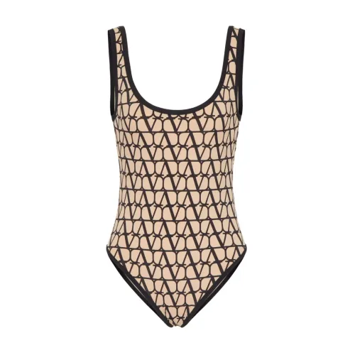 Valentino Garavani , Beige Sea Clothing One-Piece Swimsuit ,Beige female, Sizes: