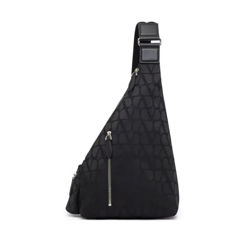 Valentino Garavani , Black Bags with Adjustable Strap and Zip Closure ,Black male, Sizes: ONE SIZE