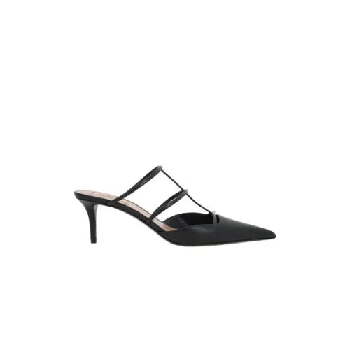 Valentino Garavani , Black Leather Studded Sandals ,Black female, Sizes: