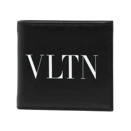 Valentino Garavani , Black Leather Vltn Billfold Wallet ,Black male, Sizes: ONE SIZE