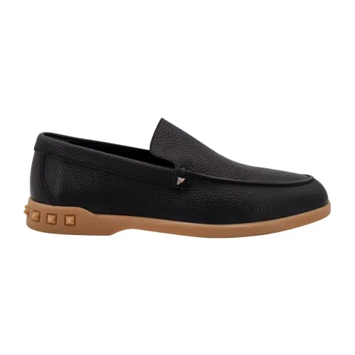 Valentino Garavani , Black Loafer Shoes ,Black male, Sizes:
