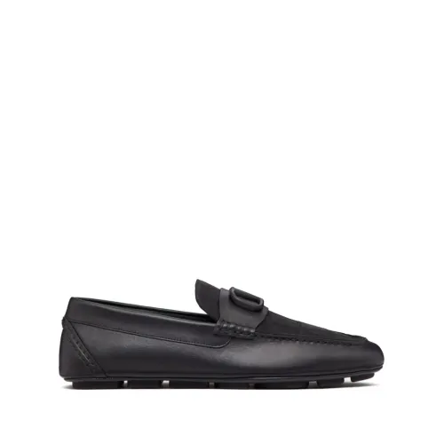 Valentino Garavani , Black Moccasin Shoes for Men ,Black male, Sizes: