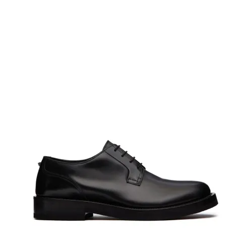 Valentino Garavani , Black Roman Stud Leather Derby Shoes ,Black male, Sizes: