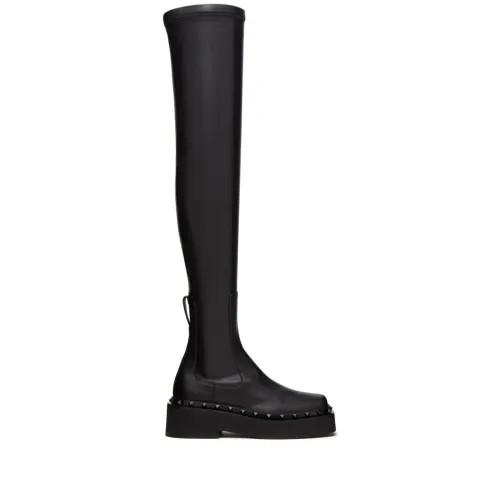 Valentino Garavani , Black Stud Detail Boots ,Black female, Sizes: