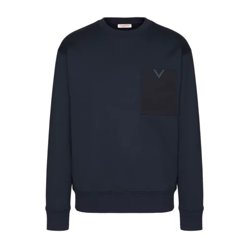 Valentino Garavani , Blue Sweaters by Valentino Garavani ,Blue male, Sizes: