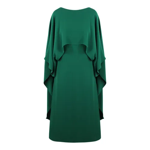 Valentino Garavani , Crepe DE Chine Cape Dress ,Green female, Sizes: