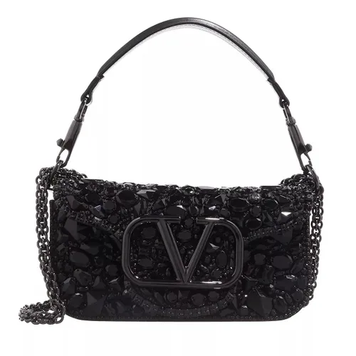 Valentino Garavani Crossbody Bags - Small Logo Shoulder Bag With Crystals - black - Crossbody Bags for ladies