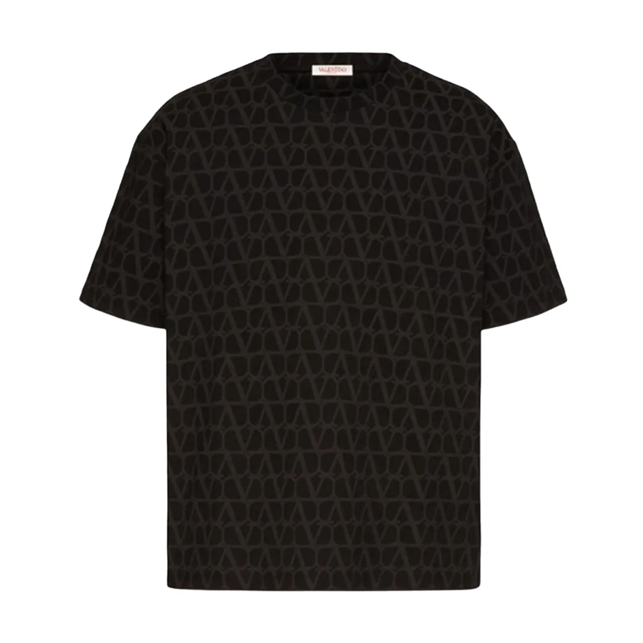 Valentino Garavani , Ebony Cotton T-shirts and Polos ,Black male, Sizes: