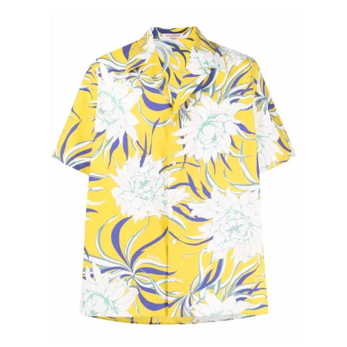 Valentino Garavani , Elegant Short Sleeve Shirt for Men ,Yellow male, Sizes:
