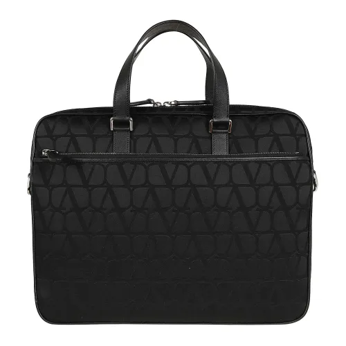Valentino Garavani , Iconographe Double Handle Briefcase ,Black male, Sizes: ONE SIZE