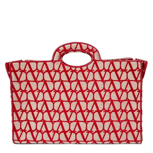 VALENTINO GARAVANI Le Troisieme Toile Iconographe Shopper Bag - Red