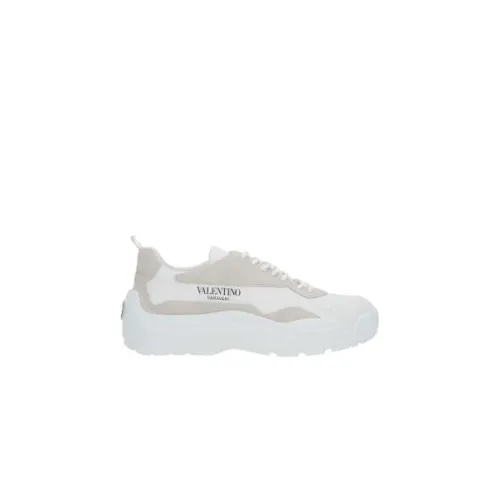 Valentino Garavani , Low-Top Sneakers with Suede Details ,White male, Sizes: