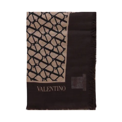 Valentino Garavani , Luxury Cashmere Silk Scarf ,Beige female, Sizes: ONE
