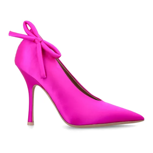Valentino Garavani , Pink Satin Pumps with Bow Detail ,Pink female, Sizes: