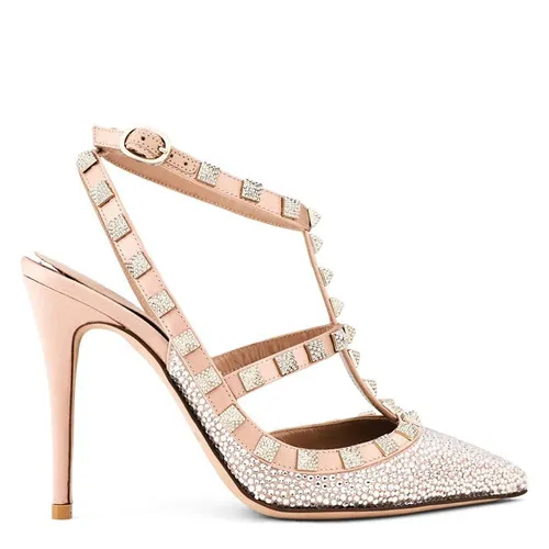 VALENTINO GARAVANI Rockstud Embellished Heels - Pink