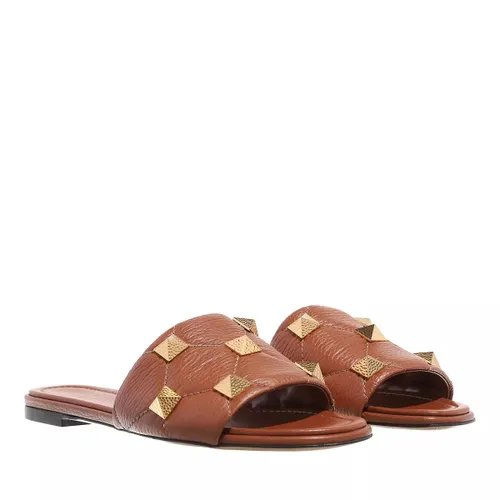 Valentino Garavani Sandals - Roman Stud Sandals Leather - brown - Sandals for ladies