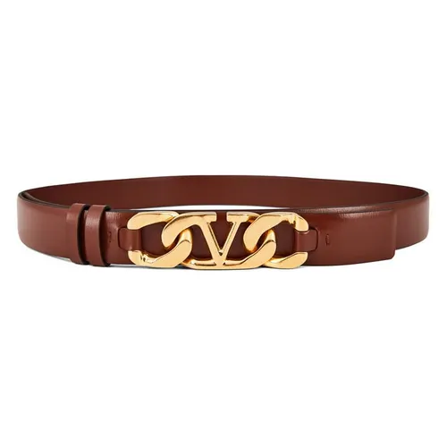 Valentino Garavani V Chain Logo 3cm Belt - Brown