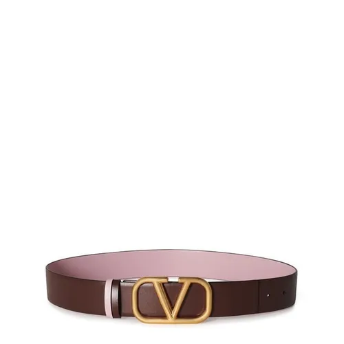 Valentino Garavani V Logo 4cm Reversible Belt - Brown