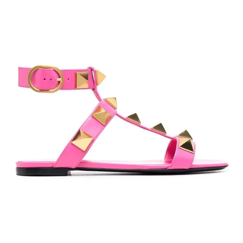 Valentino Garavani , Valentino Garavani Roman Stud Leather Sandals ,Pink female, Sizes: