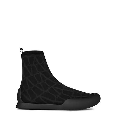 VALENTINO GARAVANI Valentino Print Sock High Top - Black