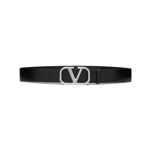 Valentino Garavani , VLogo Signature Leather Belt ,Black male, Sizes:
