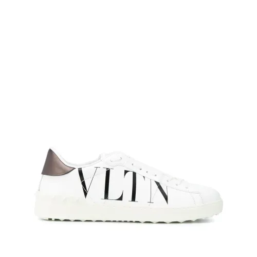 Valentino Garavani , White Leather Low-Top Sneakers with Vltn Print ,White male, Sizes: