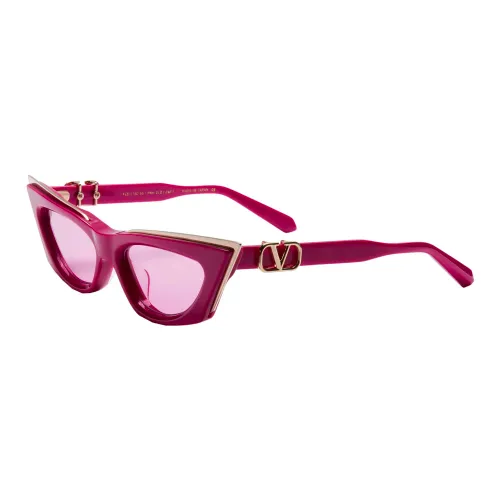 Valentino , Goldcut Sunglasses - Pink White Gold/Pink ,Pink female, Sizes: