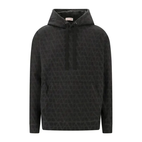 Valentino , Men`s Clothing Sweatshirts Black Aw23 ,Black male, Sizes: