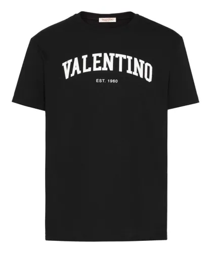 Valentino Mens Garavani 1960 Logo Print T-Shirt in Black Cotton