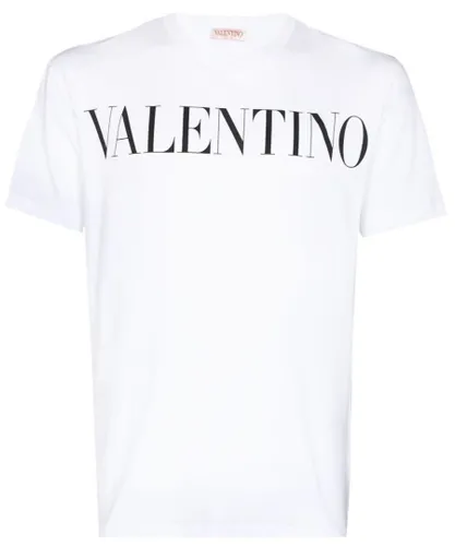 Valentino Mens Logo T-shirt in White Cotton