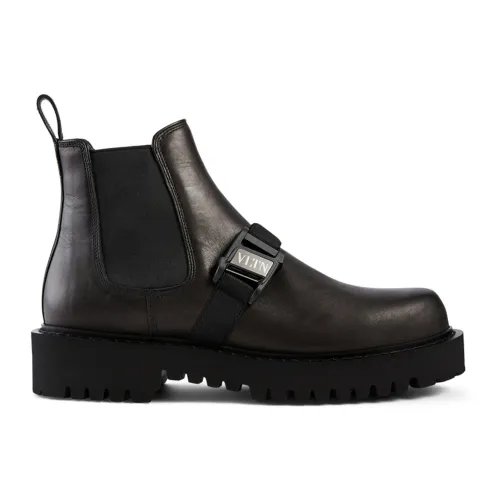 Valentino , Mens Shoes Ankle Boots Black Aw23 ,Black male, Sizes: