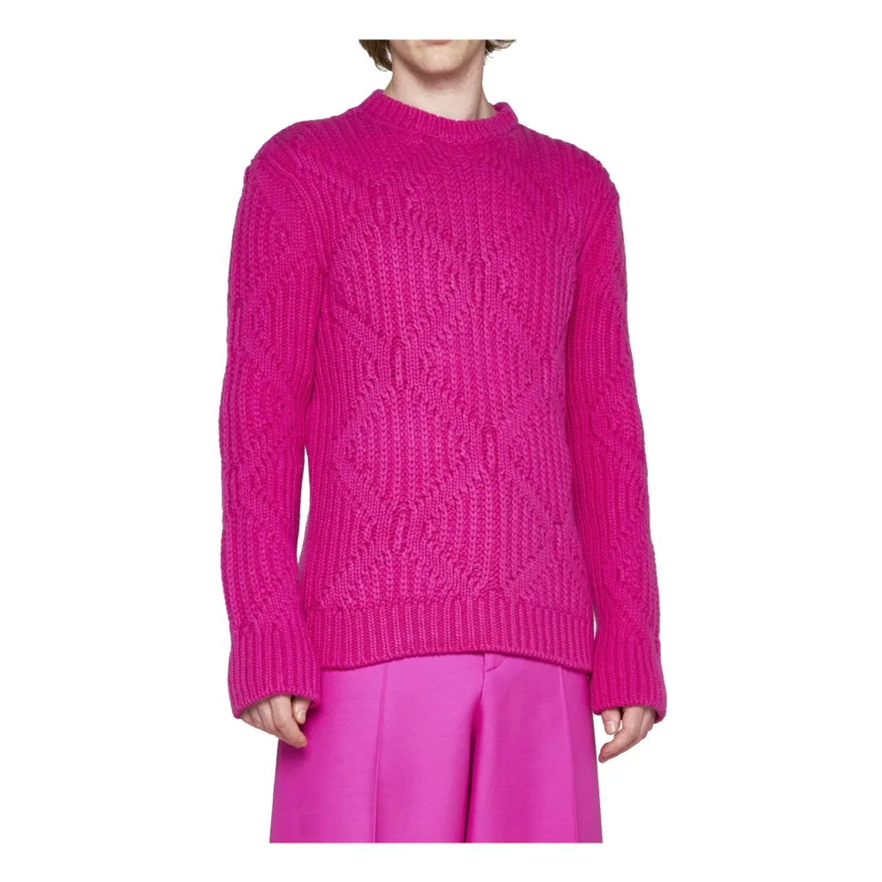 Valentino , Pink Wool Sweater for Men ,Pink male, Sizes: