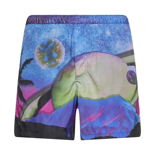 Valentino , Purple Water Sky Swim Shorts ,Purple male, Sizes: