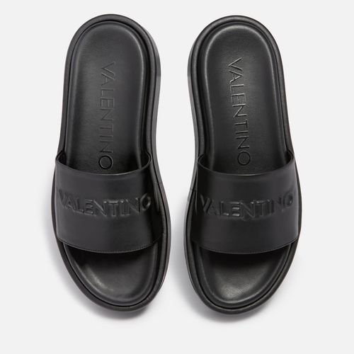 Valentino Shoes Women's Leather Flatform Sandals - Black - UK 3