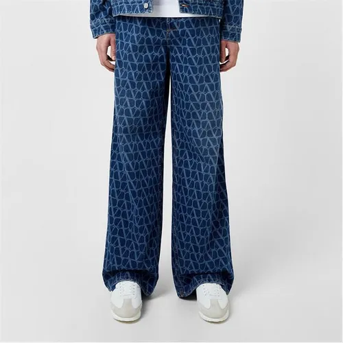 VALENTINO Toile Iconographe Pattern Denim Jeans - Blue