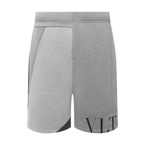 Valentino , Track Shorts with Back Logo Detail ,Gray male, Sizes: