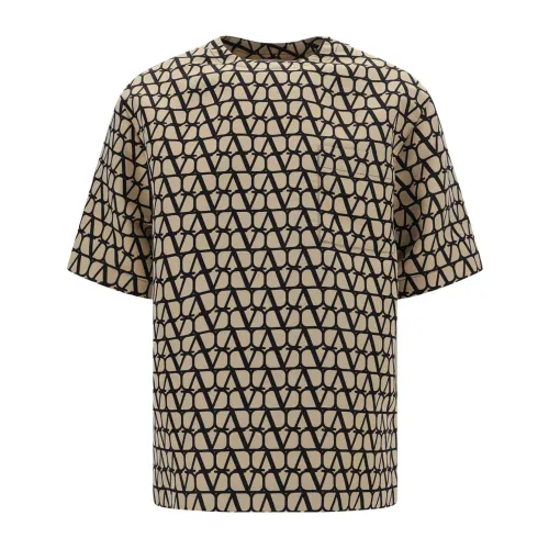 Valentino , Valentino Iconographe Crewneck T-Shirt ,Brown male, Sizes: