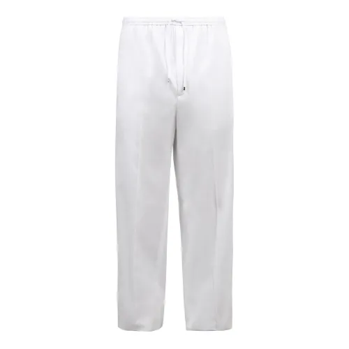 Valentino , White Cotton Trousers for Men ,White male, Sizes: